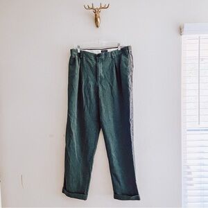 LANDS' End Men's Gray Traditional Fit Trousers Dress Pants Size 34